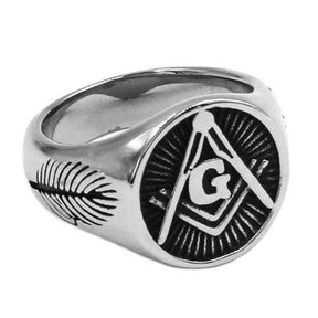 Master Mason Blue Lodge Ring - Vintage Square and Compass G - Bricks Masons