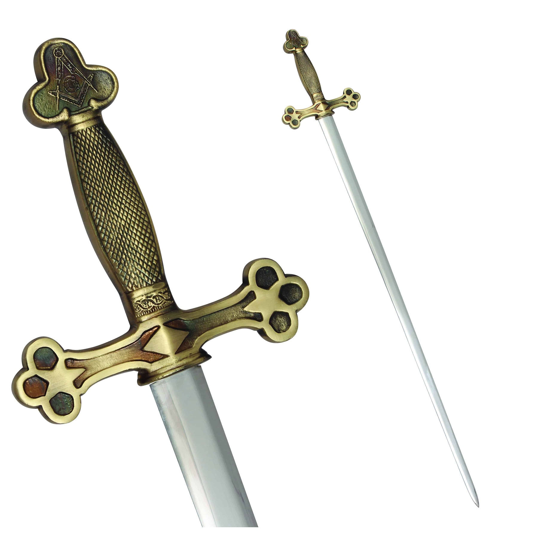 Master Mason Blue Lodge Sword - Square Compass with G and Golden Hilt - Bricks Masons