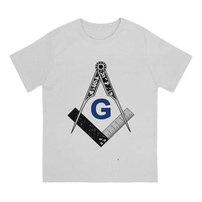 Master Mason Blue Lodge T-shirt -  Black White Blue Polyester Square & Compass G - Bricks Masons