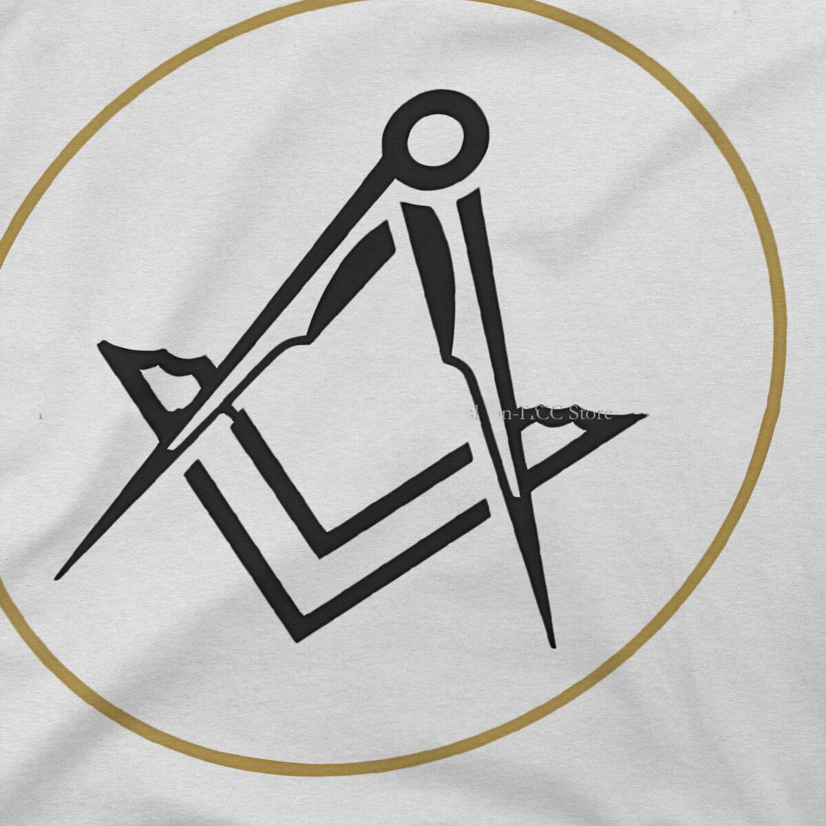 Master Mason Blue Lodge T-Shirt -  Polyester Gold Square Compass - Bricks Masons