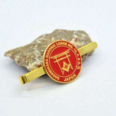 Master Mason Blue Lodge Tie Bar - Japan Shrine Torii SAGAMIHARA - Bricks Masons