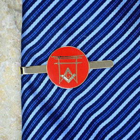 Master Mason Blue Lodge Tie Bar - Japan Shrine Torii SAGAMIHARA - Bricks Masons