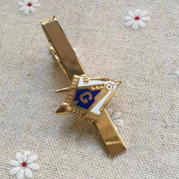 Master Mason Blue Lodge Tie Clip - Square and Compass - Bricks Masons