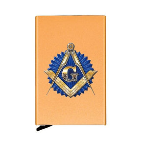 Master Mason Blue Lodge Wallet - Automatic Pop-up Credit Card - Bricks Masons