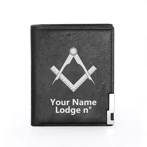 Master Mason Blue Lodge Wallet - Black & Brown - Bricks Masons