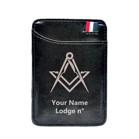 Master Mason Blue Lodge Wallet - Black & Brown - Bricks Masons