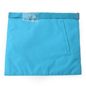 Master Mason Craft English Regulation Apron - White & Turquoise - Bricks Masons