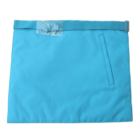 Master Mason French Rite Apron - Sky Blue Moire with Three Rosettes - Bricks Masons