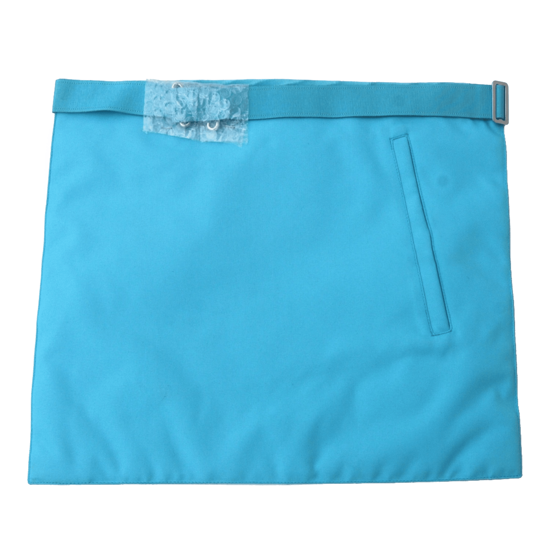 Master Mason French Rite Apron - Sky Blue Silk & Moire Machine Embroidery - Bricks Masons