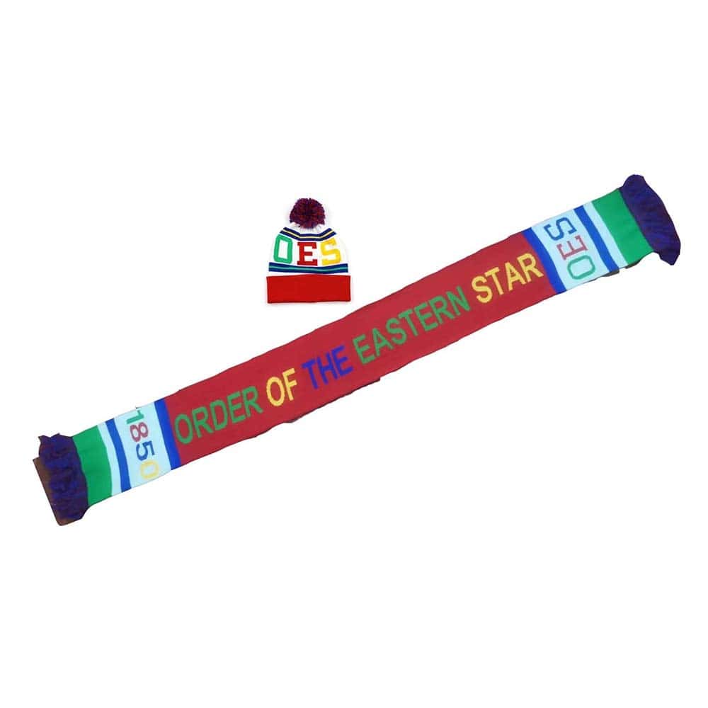 OES Beanie - Knit Warm Pompom and Scarf - Bricks Masons