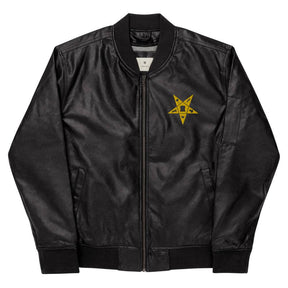 OES Jacket - Leather Golden Embroidery - Bricks Masons