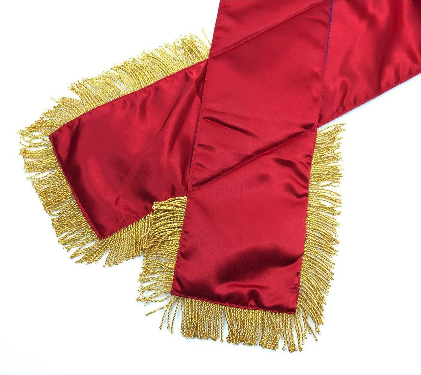 OES Sash - Five Color Moire Ribbon - Bricks Masons