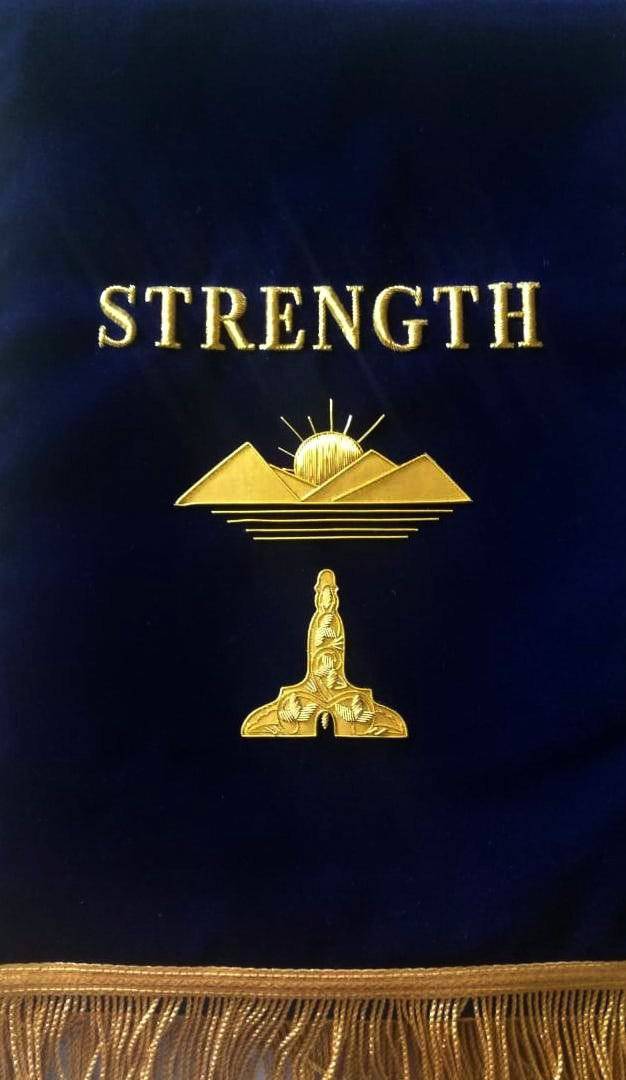 Officers Blue Lodge Pedestal Cover - Hand Embroidery - Bricks Masons