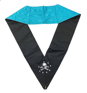 Officers Scottish Rite Officer Collar Set - Sky-Blue Moire Machine Embroidery - Bricks Masons