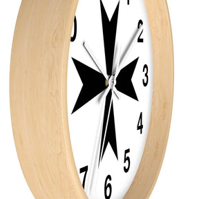 Order Of Malta Clock - Wooden Frame - Bricks Masons