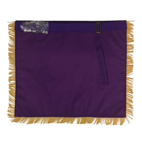 Past Master Blue Lodge Apron - Royal Purple Velvet with Gold Fringe - Bricks Masons