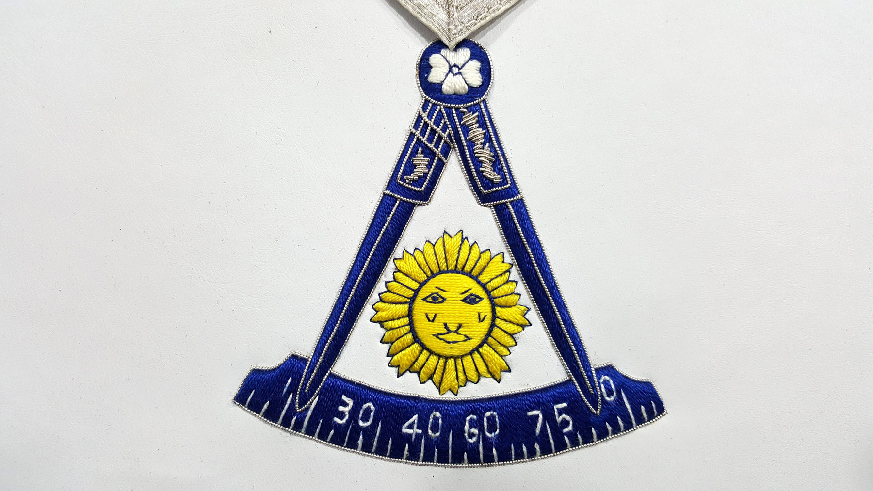 Past Master Blue Lodge Apron - Silk Threaded - Bricks Masons