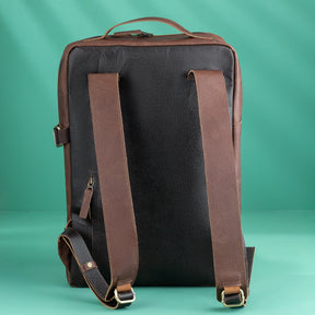 Past Master Blue Lodge Backpack - Genuine Brown Leather - Bricks Masons