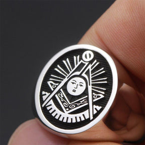 Past Master Blue Lodge Ring - Vintage Past Masters Mason Fraternity Sterling Silver - Bricks Masons