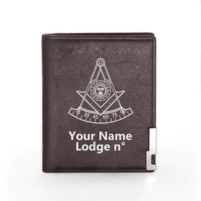 Past Master Blue Lodge California Regulation Wallet - Black & Brown - Bricks Masons