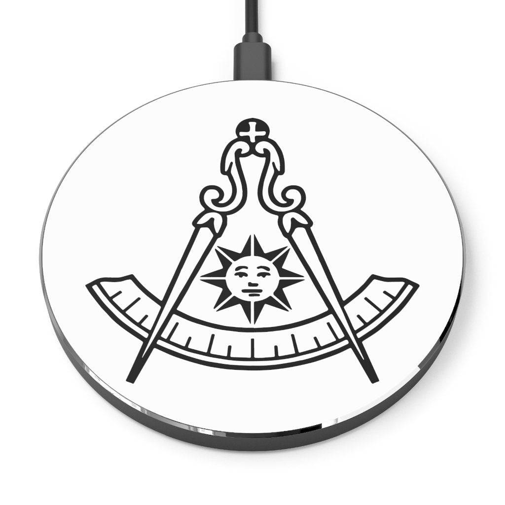 Past Master Blue Lodge Wireless Charger - White & Black - Bricks Masons