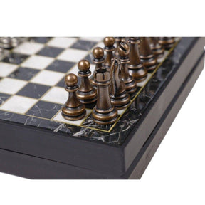 Personalized Marble Plated 20cm(7.87") Luxury Wood Chess Set - Bricks Masons