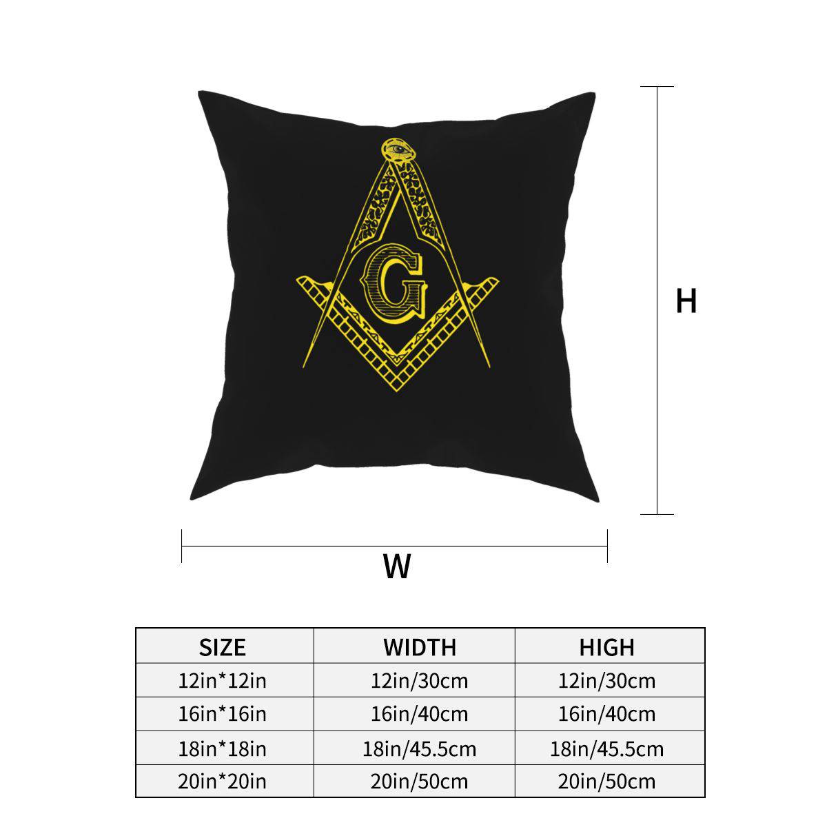 Master Mason Blue Lodge Pillowcase - Square and Square G Black