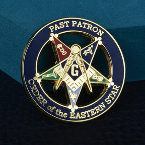 Past Patron OES Lapel Pin - 1.2" Blue