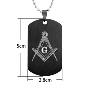 Master Mason Blue Lodge Necklace - Square & Compass G Stainless Steel