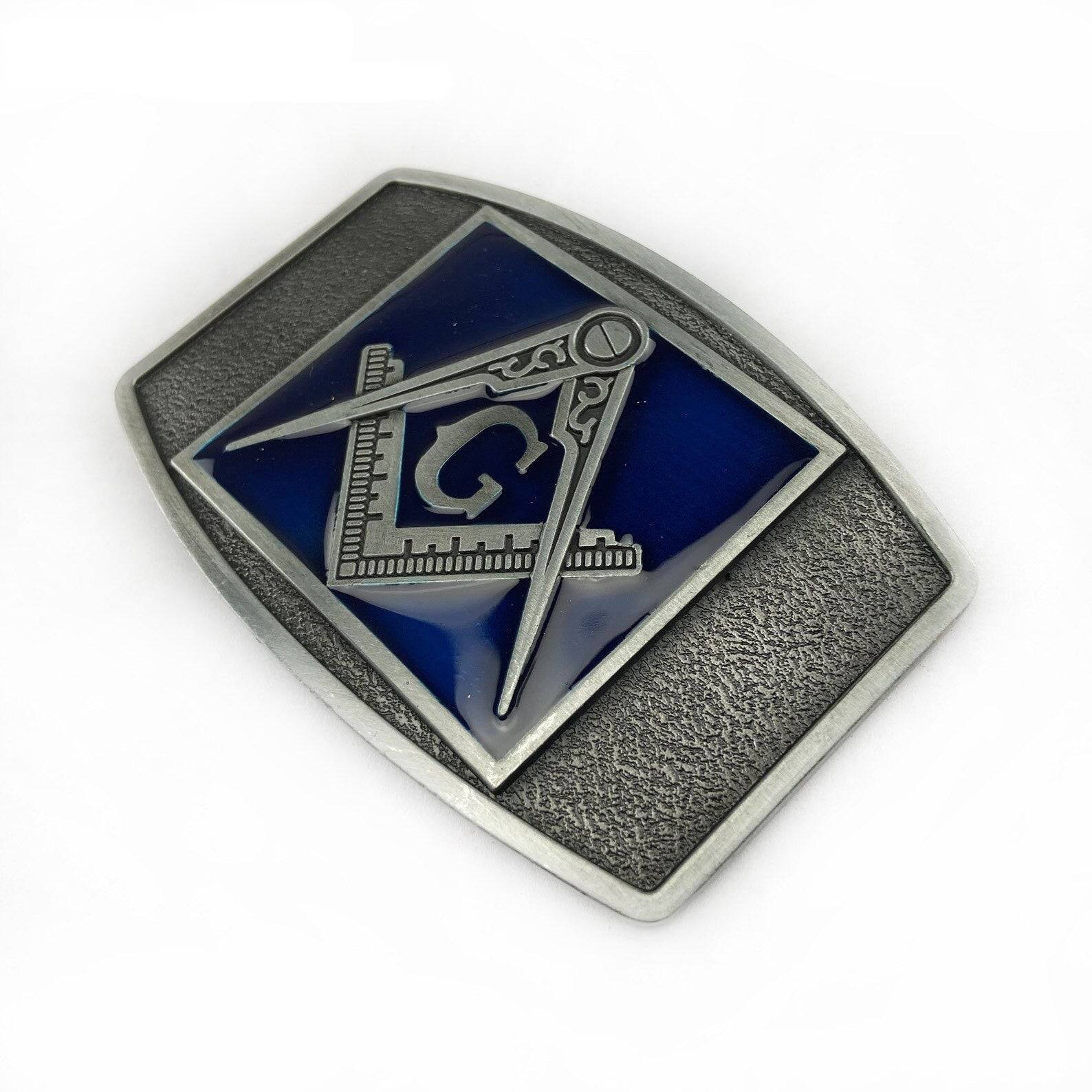 Master Mason Blue Lodge Belt - Square & Compass G