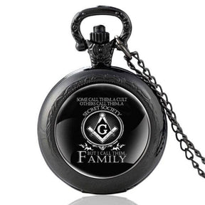 Master Mason Blue Lodge Pocket Watch - Some Call Them A Cult I Call Them Family Gold/Silver/Black