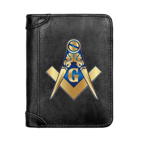 Master Mason Blue Lodge Wallet - Genuine Leather Black/Brown/Coffee