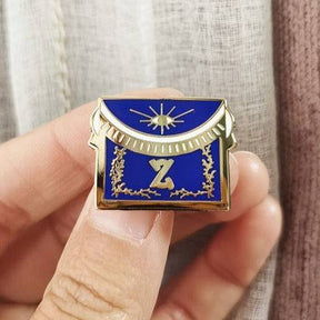 4th Degree Scottish Rite Lapel Pin - 25mm Gold & Blue Secret Master