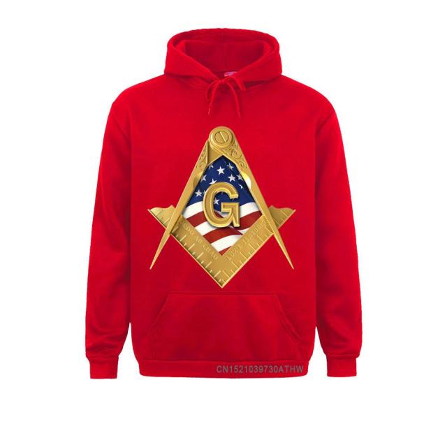 Master Mason Blue Lodge Hoodie - American USA Flag Square & Compass