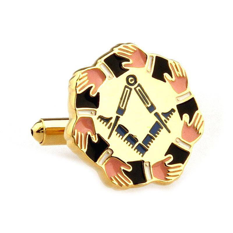 Master Mason Blue Lodge Cufflink - Circle Arms