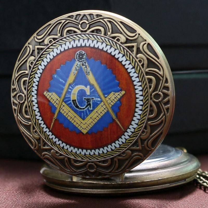 Master Mason Blue Lodge Pocket Watch - Bronze