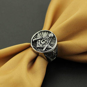 Master Mason Blue Lodge Ring - Silver Color Signet