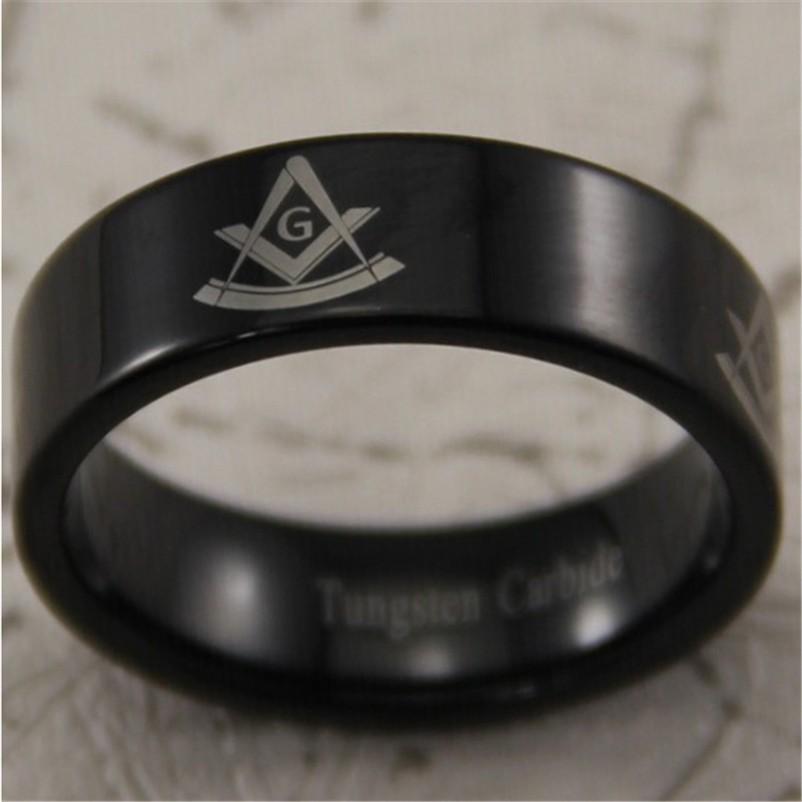 Past Master Blue Lodge Ring - Black Tungsten Personalizable