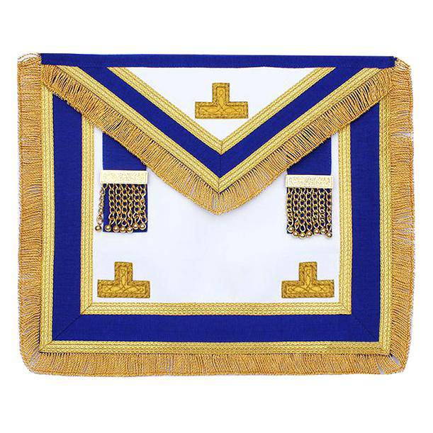 Provincial English Regulation Apron - Royal Blue with Gold Fringe - Bricks Masons