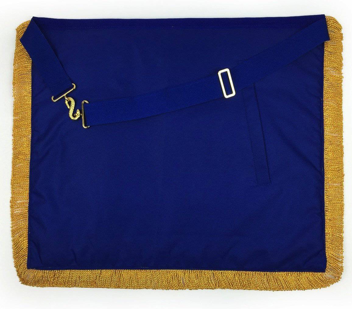 Provincial English Regulation Apron - Royal Blue with Gold Fringe - Bricks Masons