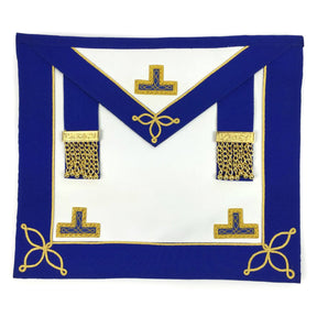 Provincial English Regulation Apron - White & Royal Blue - Bricks Masons