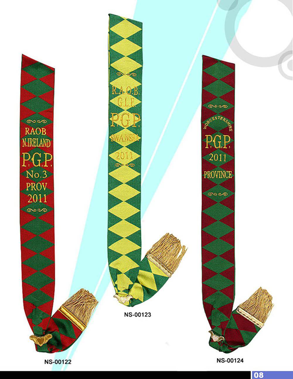 R.A.O.B. Sash - Various Degrees - Bricks Masons