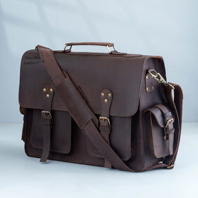 Royal Arch Chapter Briefcase - Handmade Leather - Bricks Masons