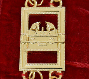 Royal Arch Chapter Chain Collar - Gold Plated on Red Velvet - Bricks Masons