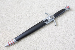Knights Templar Sword - Silver Medieval Red Cross Crusader With Black Scabbard (15.4") - Bricks Masons