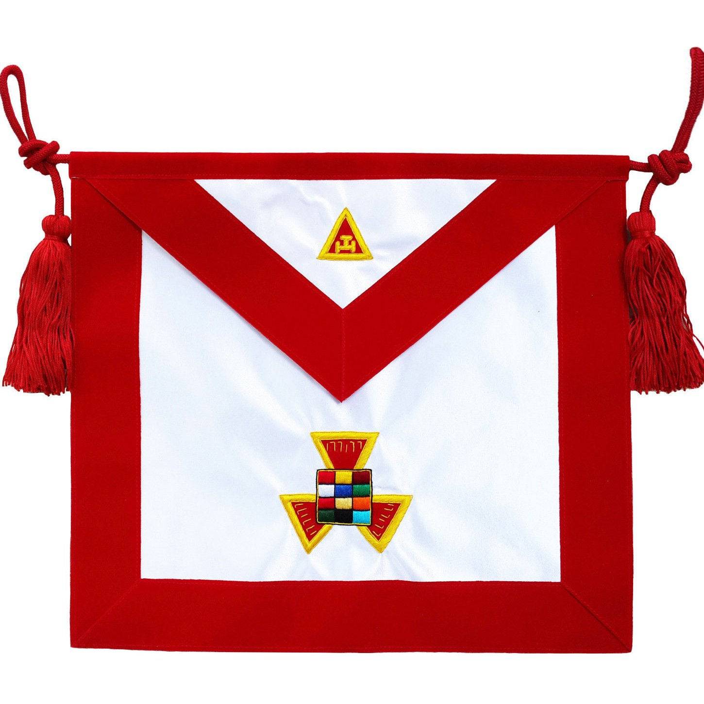 Past High Priest Royal Arch Chapter Apron - Red Velvet & Gold Embroidery