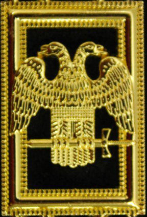 32nd Degree Scottish Rite Chain Collar - Wings Down Gold Plated on Black Velvet