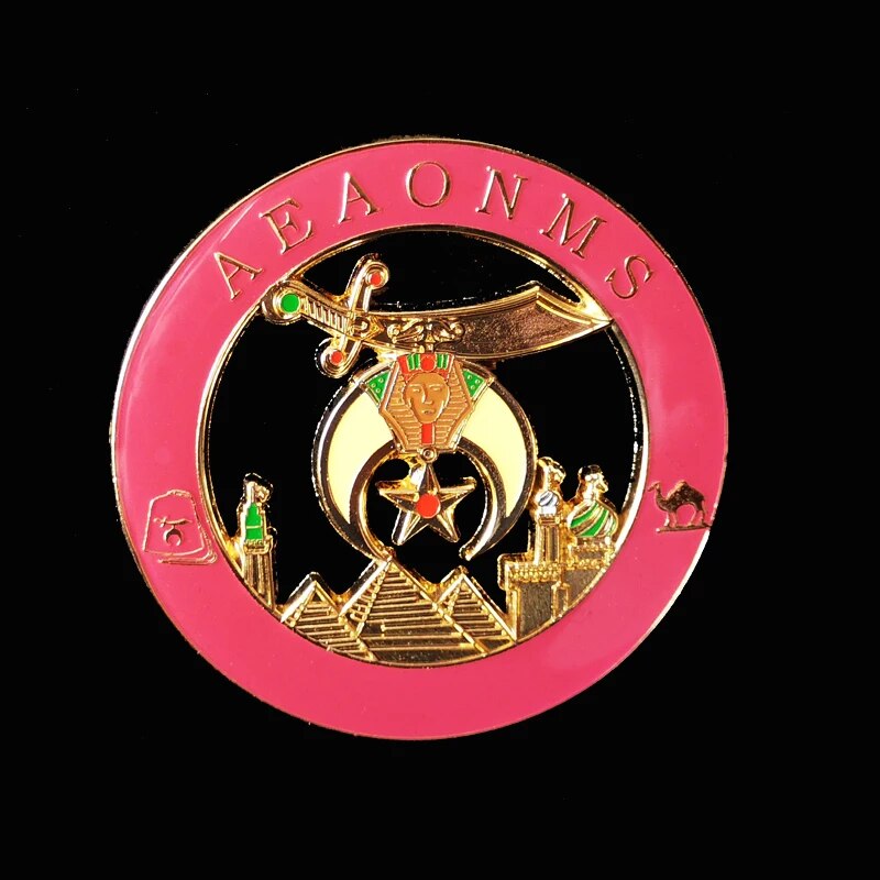 Shriners Car Emblem - Rhinestone Minarets Medallion - Bricks Masons