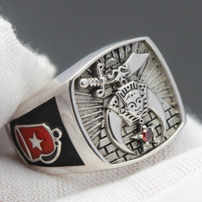Shriners Ring - Sterling Silver - Bricks Masons