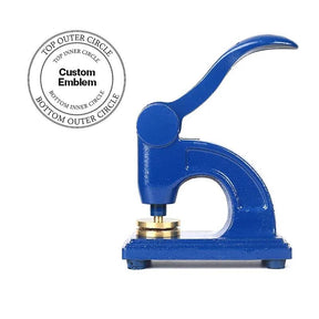 Allied Masonic Degrees Seal Press - Long Reach Blue Color With Customizable Stamp - Bricks Masons